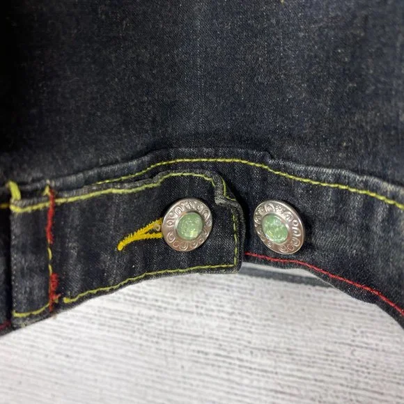 Coogi Vintage Embroidered Logo Colorful Denim Jean Trucker Jacket NWT Sz… - Picture 13 of 16